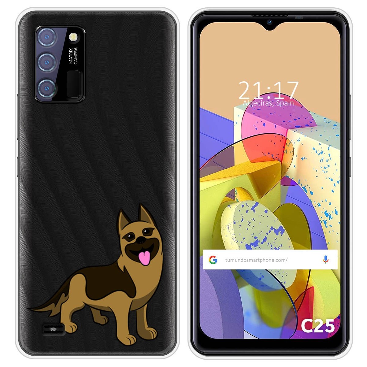 Funda Silicona Transparente para Oukitel C25 diseño Perros 03 Dibujos