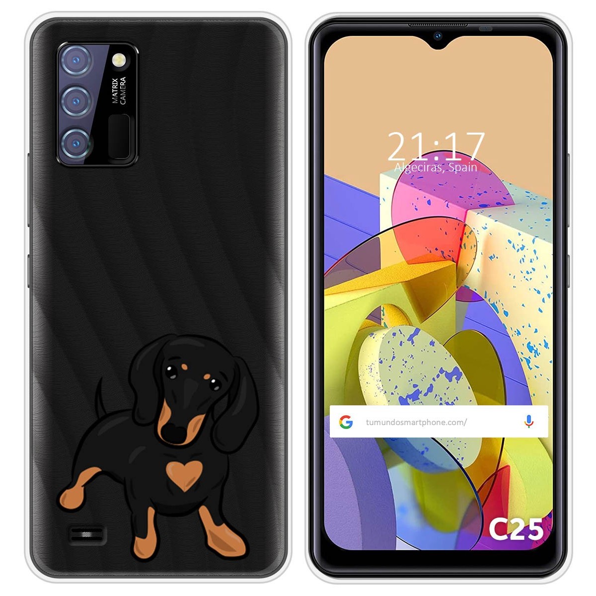 Funda Silicona Transparente para Oukitel C25 diseño Perros 04 Dibujos