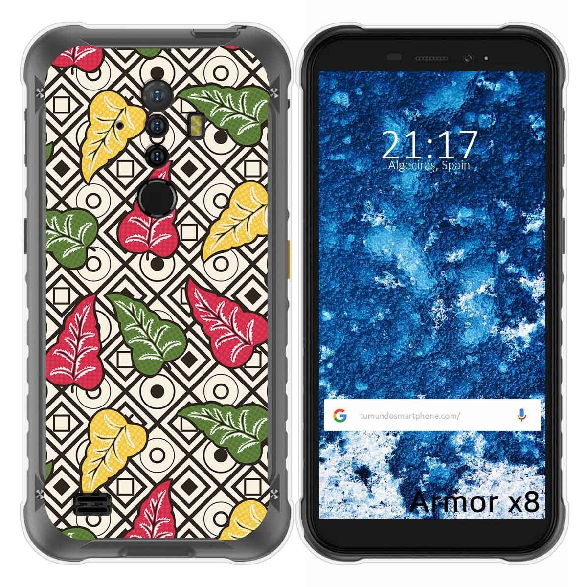 Funda Silicona Transparente para Ulefone Armor X8 diseño Flores 11 Dibujos