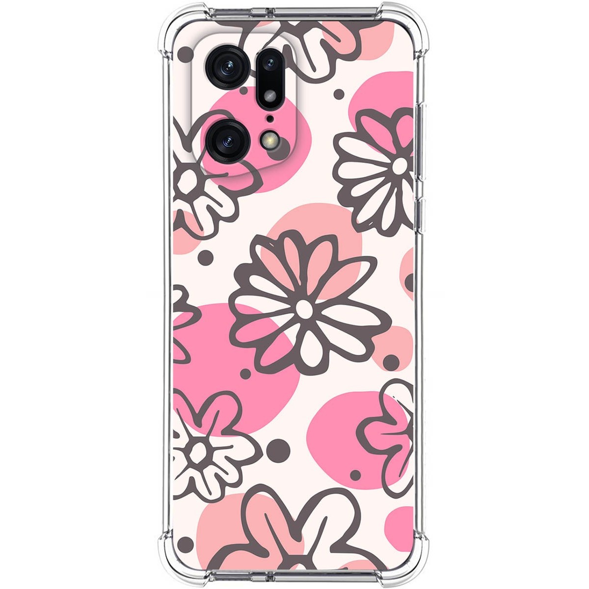 Oppo Find X5 Pro 5G Funda Gel Tpu Silicona transparente dibujo Flores  01