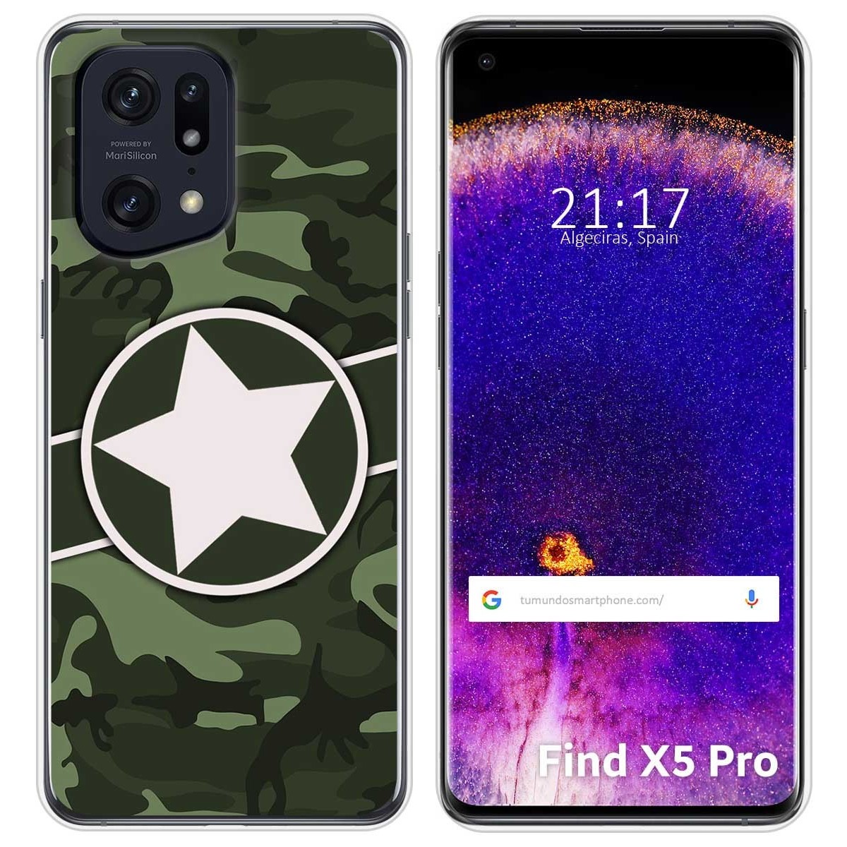 Funda Silicona para Oppo Find X5 Pro 5G diseño Camuflaje 01 Dibujos