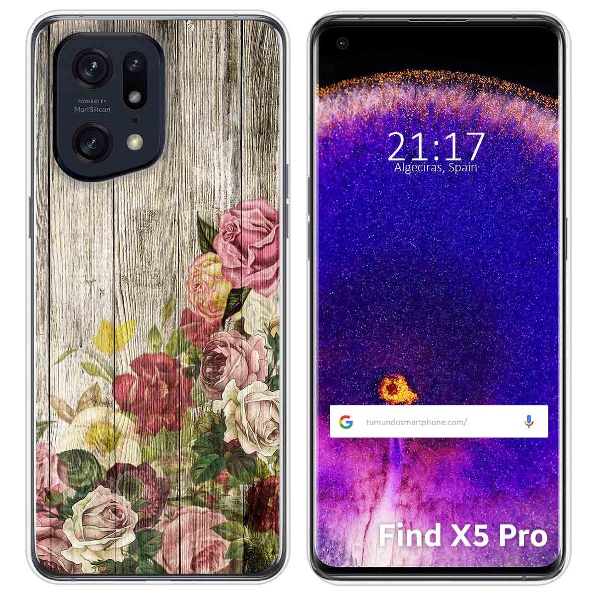 Funda Silicona para Oppo Find X5 Pro 5G diseño Madera 08 Dibujos