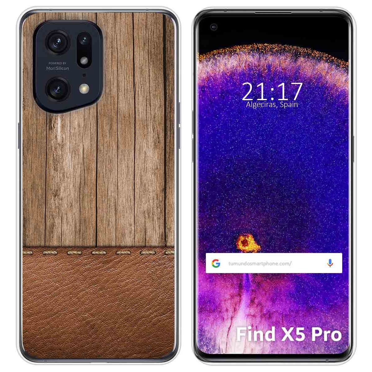 Funda Silicona para Oppo Find X5 Pro 5G diseño Madera 09 Dibujos