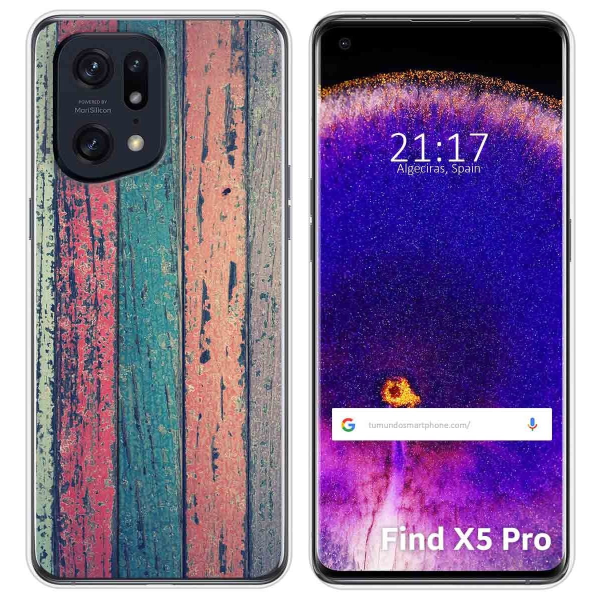 Funda Silicona para Oppo Find X5 Pro 5G diseño Madera 10 Dibujos