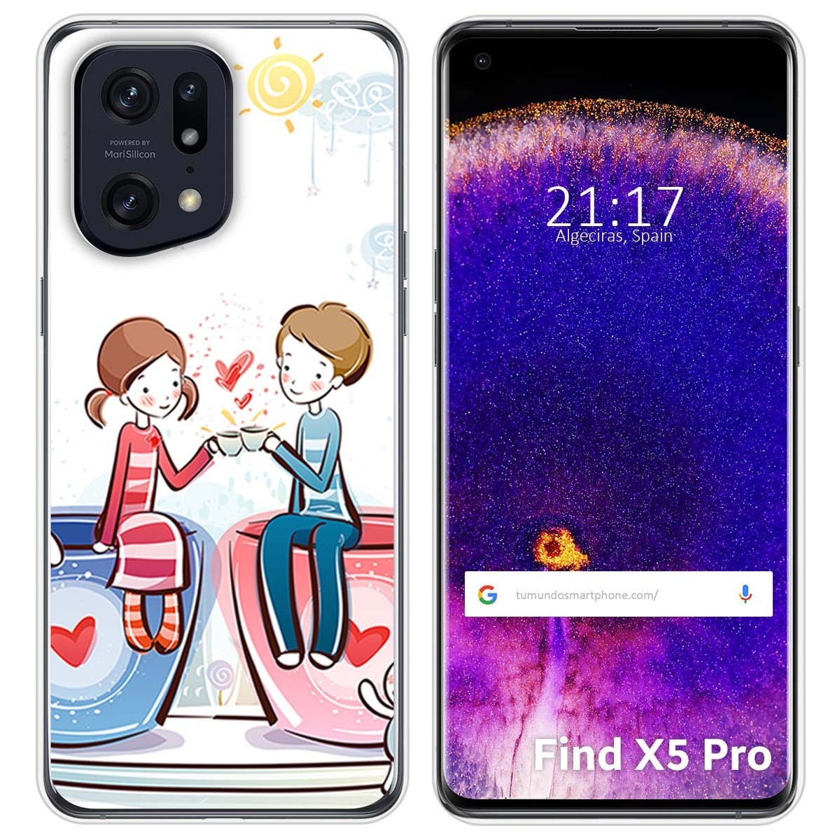 Funda Silicona para Oppo Find X5 Pro 5G diseño Café Dibujos