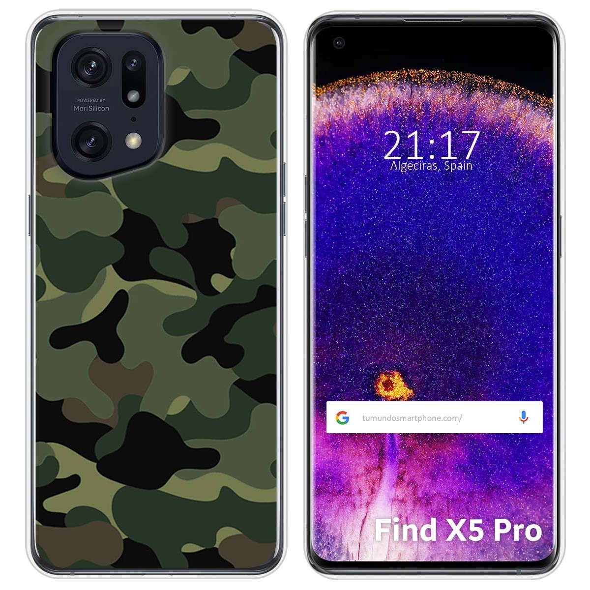 Funda Silicona para Oppo Find X5 Pro 5G diseño Camuflaje Dibujos