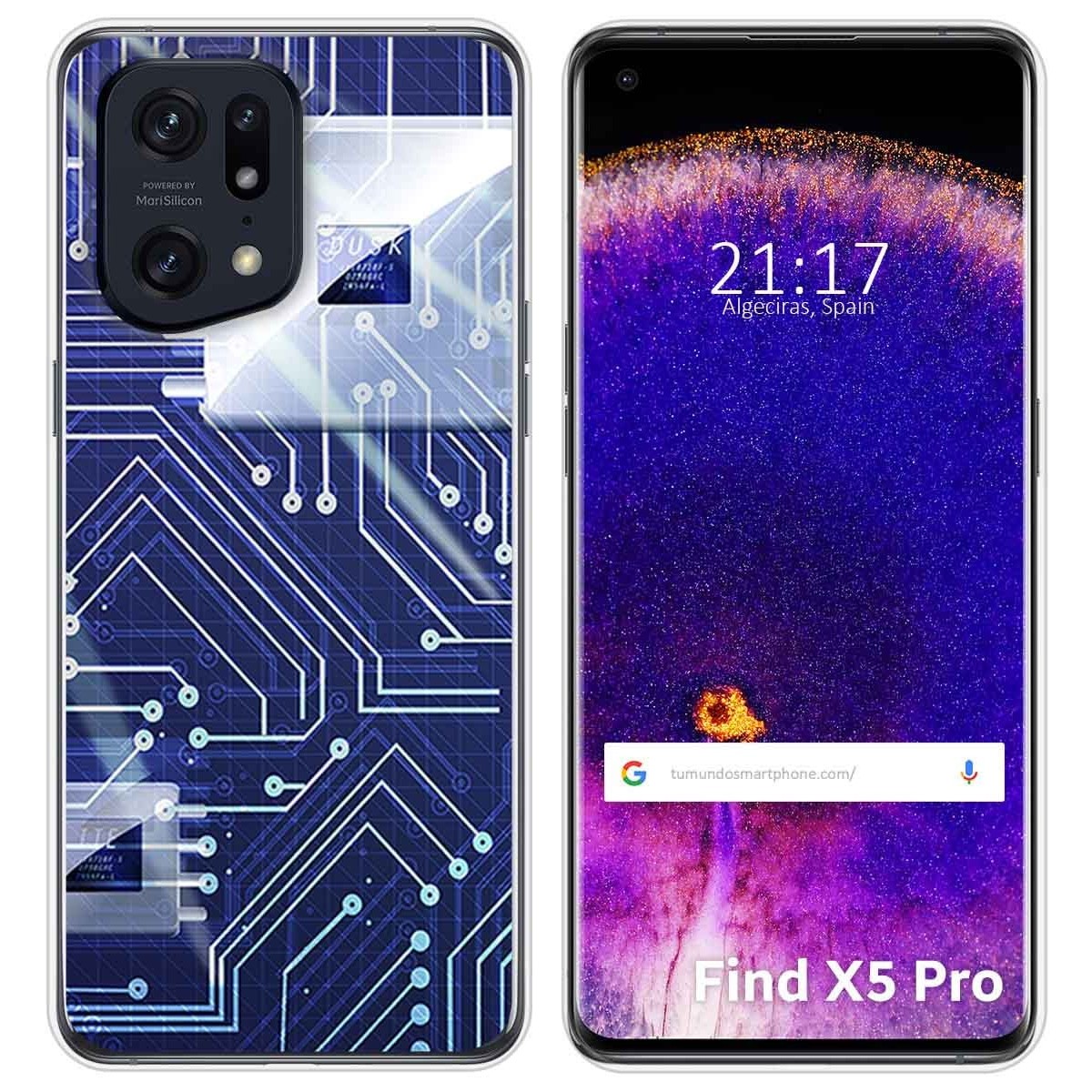 Funda Silicona para Oppo Find X5 Pro 5G diseño Circuito Dibujos