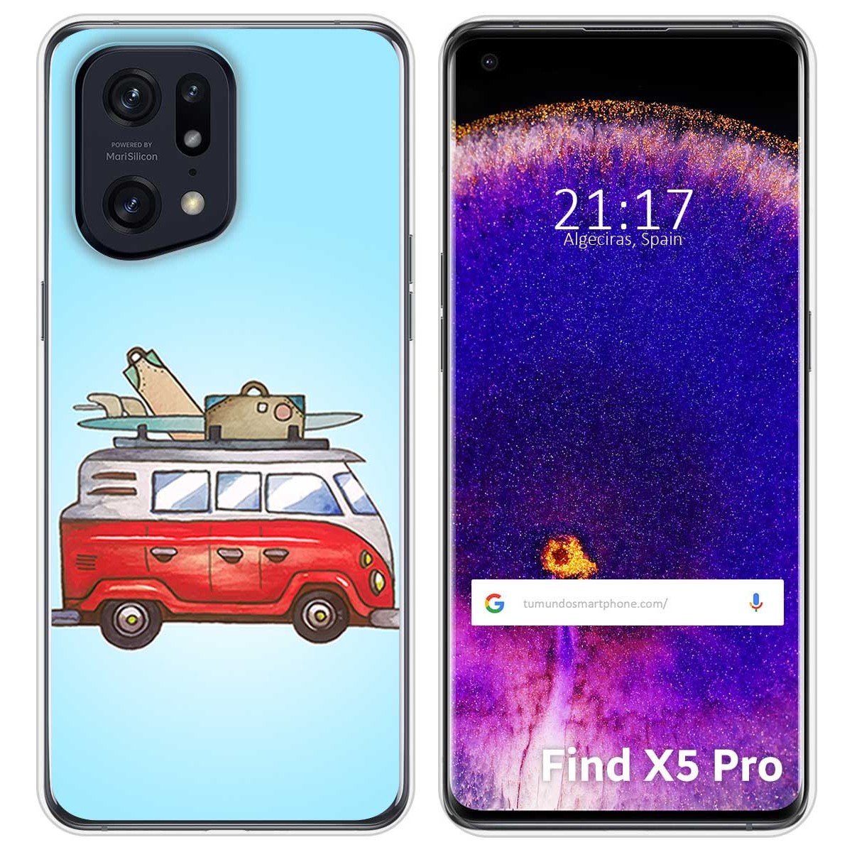 Funda Silicona para Oppo Find X5 Pro 5G diseño Furgoneta Dibujos