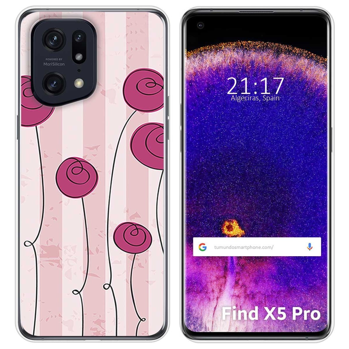 Funda Silicona para Oppo Find X5 Pro 5G diseño Flores Vintage Dibujos