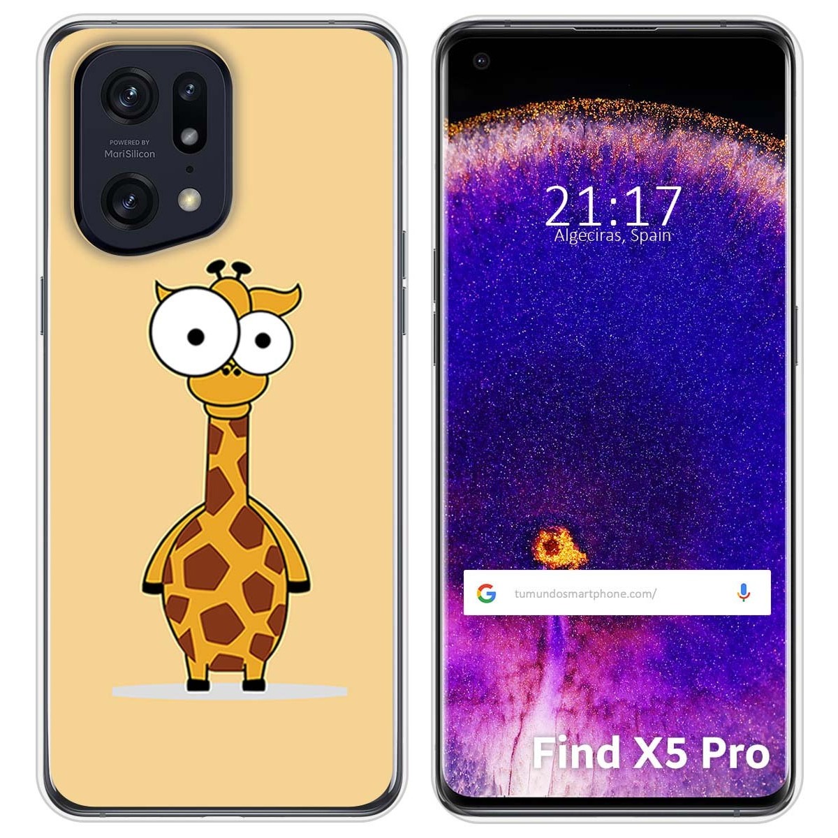 Funda Silicona para Oppo Find X5 Pro 5G diseño Jirafa Dibujos