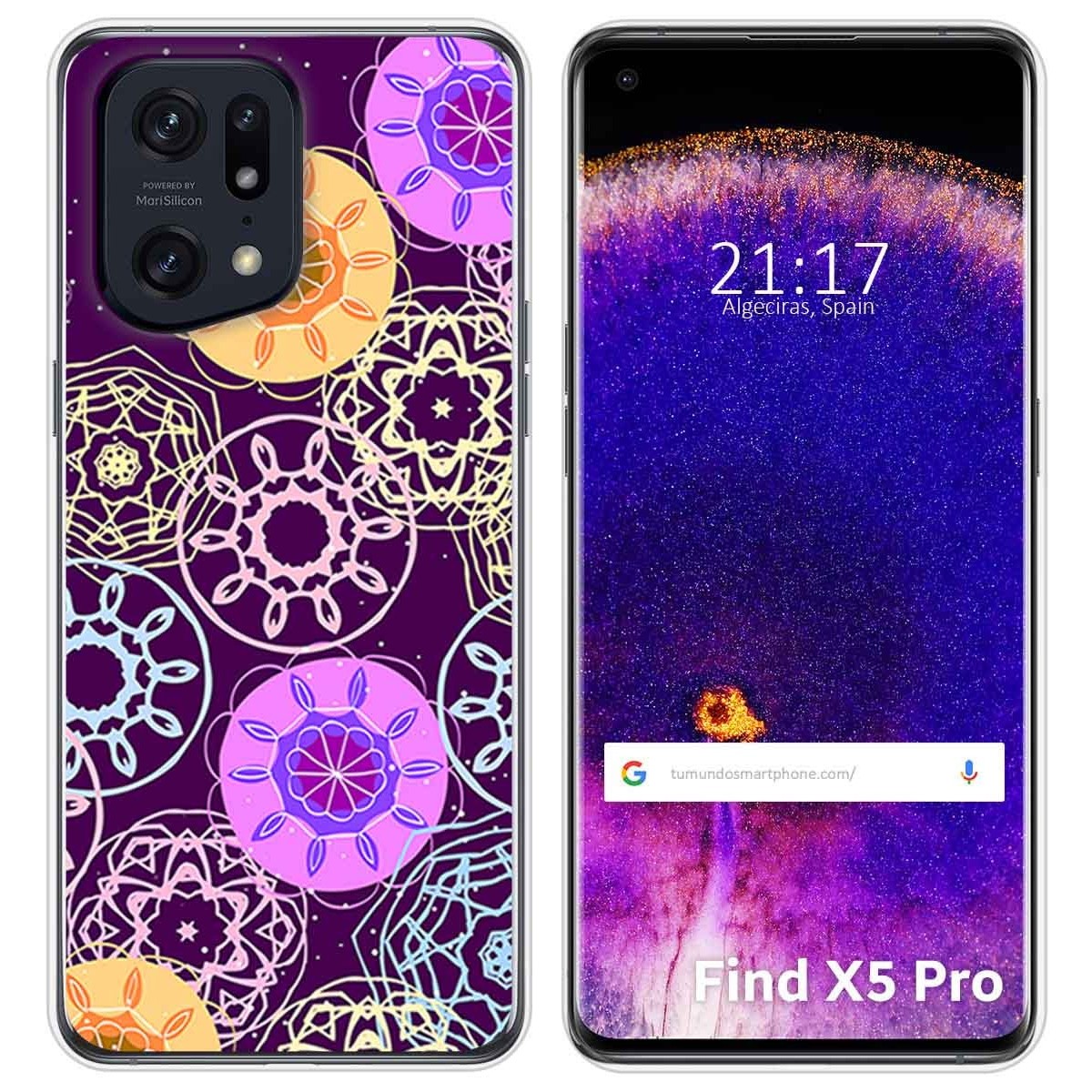 Funda Silicona para Oppo Find X5 Pro 5G diseño Radial Dibujos