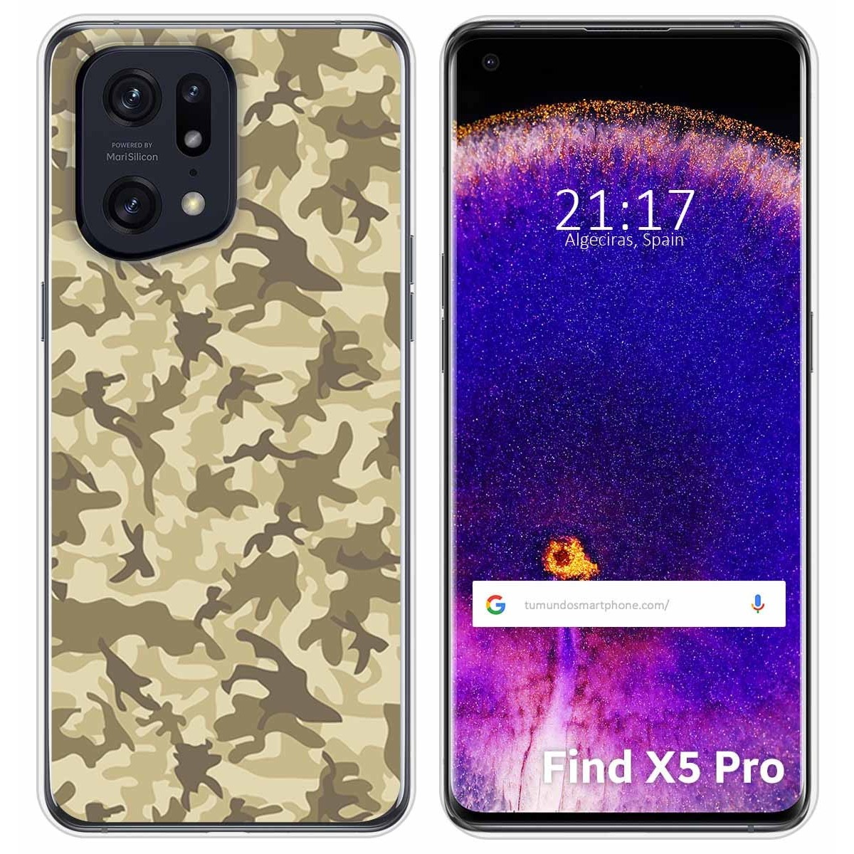 Funda Silicona para Oppo Find X5 Pro 5G diseño Sand Camuflaje Dibujos