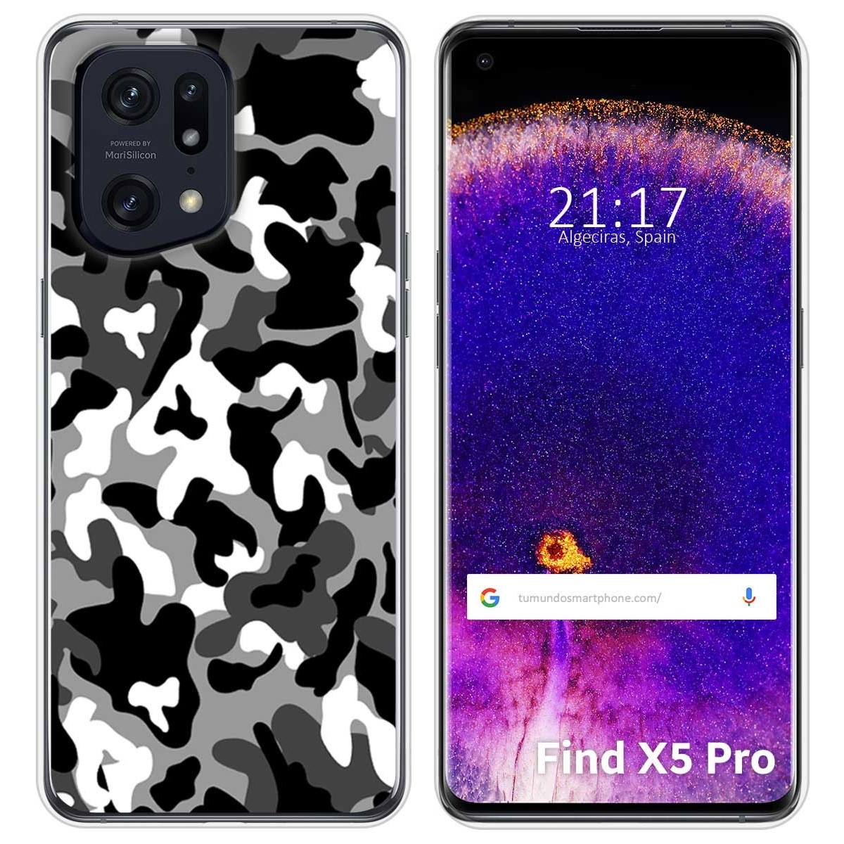 Funda Silicona para Oppo Find X5 Pro 5G diseño Snow Camuflaje Dibujos