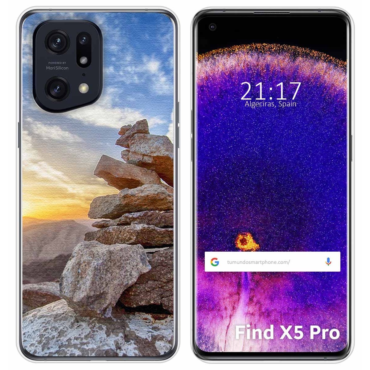 Funda Silicona para Oppo Find X5 Pro 5G diseño Sunset Dibujos