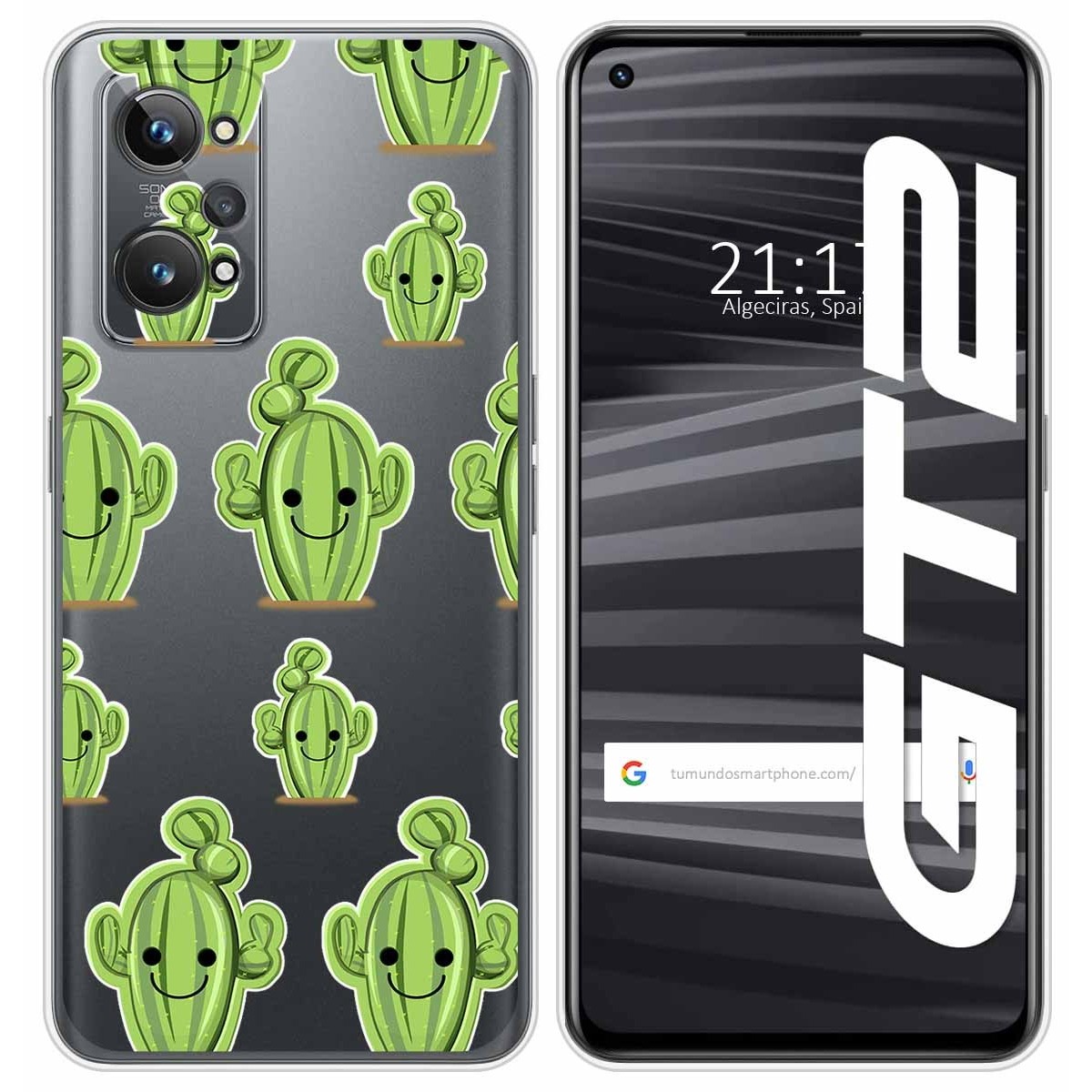 Funda Silicona Transparente para Realme GT 2 5G diseño Cactus Dibujos