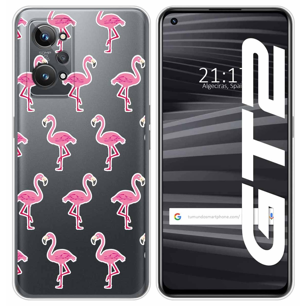 Funda Silicona Transparente para Realme GT 2 5G diseño Flamenco Dibujos