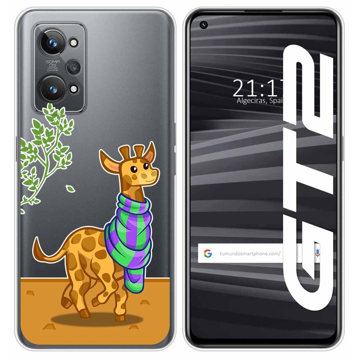 Funda Silicona Transparente para Realme GT 2 5G diseño Jirafa Dibujos