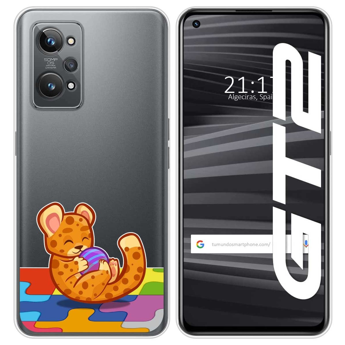 Funda Silicona Transparente para Realme GT 2 5G diseño Leopardo Dibujos