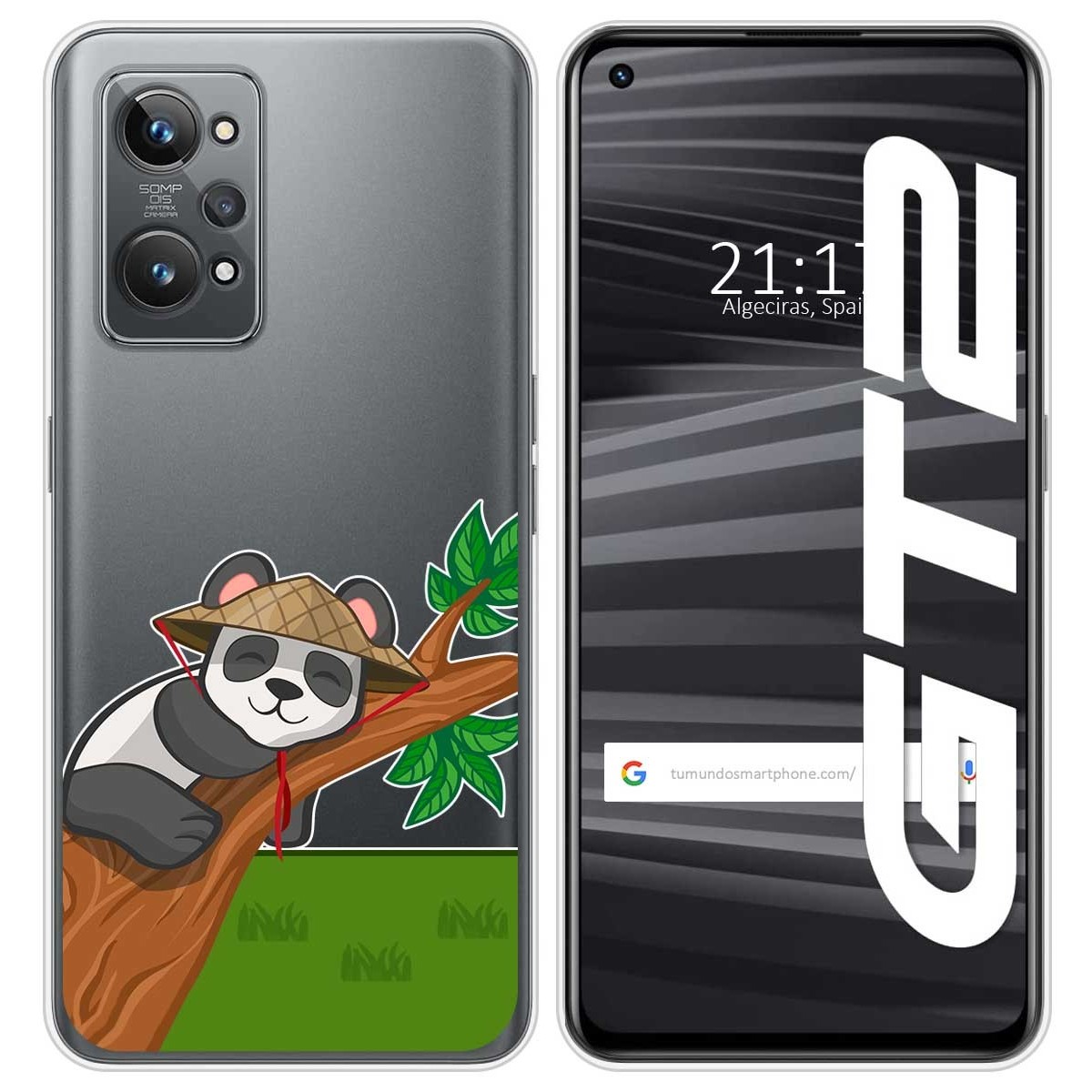 Funda Silicona Transparente para Realme GT 2 5G diseño Panda Dibujos