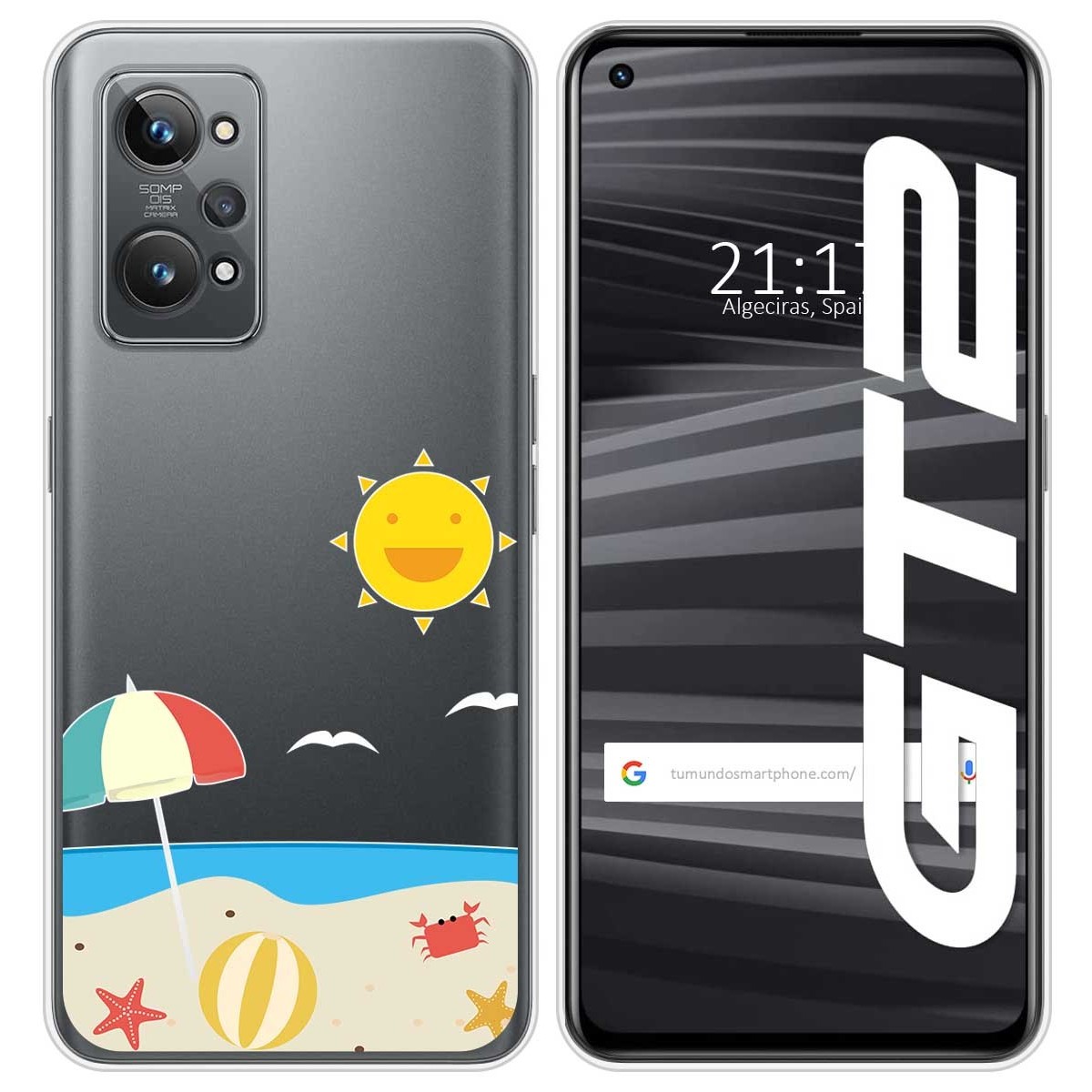 Funda Silicona Transparente para Realme GT 2 5G diseño Playa Dibujos