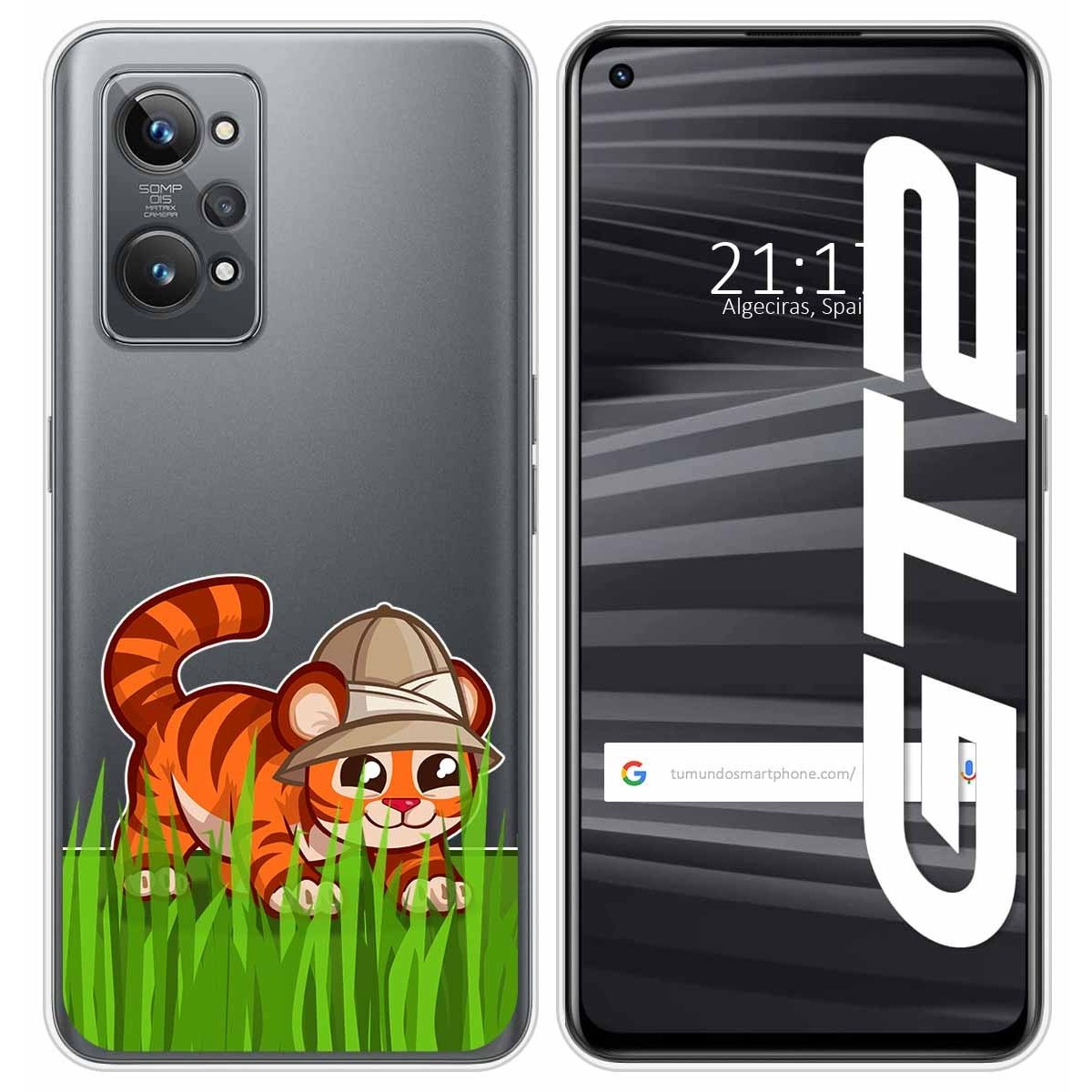 Funda Silicona Transparente para Realme GT 2 5G diseño Tigre Dibujos