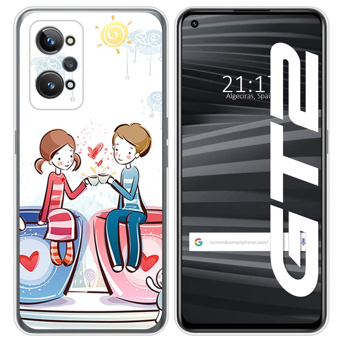 Funda Silicona para Realme GT 2 5G diseño Café Dibujos