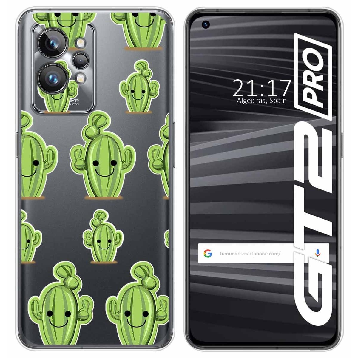 Funda Silicona Transparente para Realme GT 2 Pro 5G diseño Cactus Dibujos