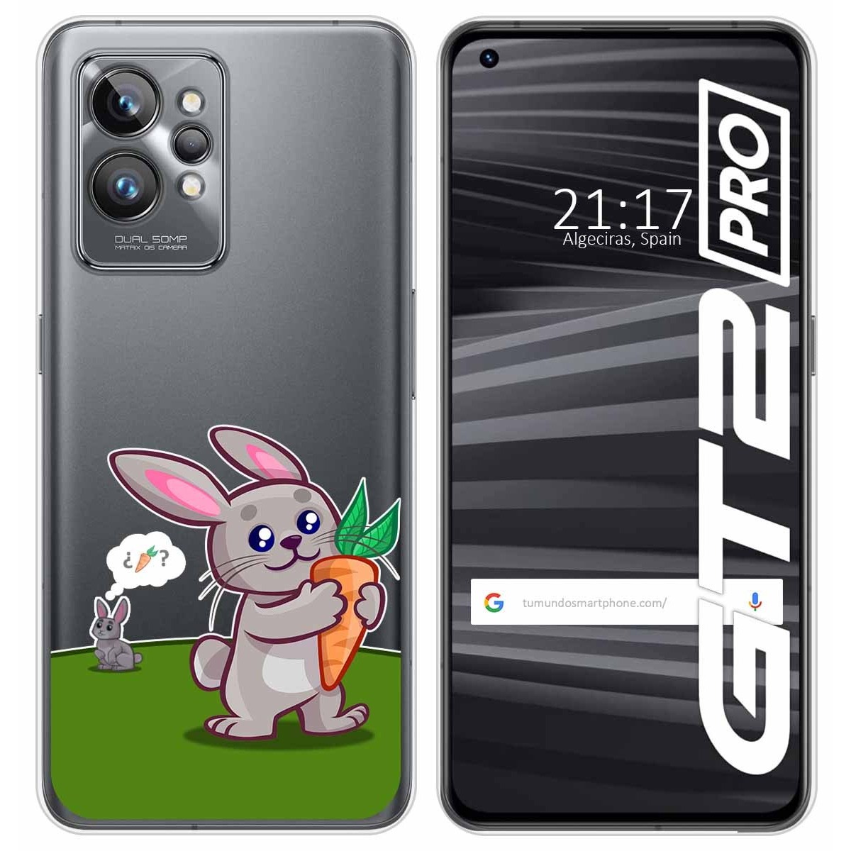 Funda Silicona Transparente para Realme GT 2 Pro 5G diseño Conejo Dibujos