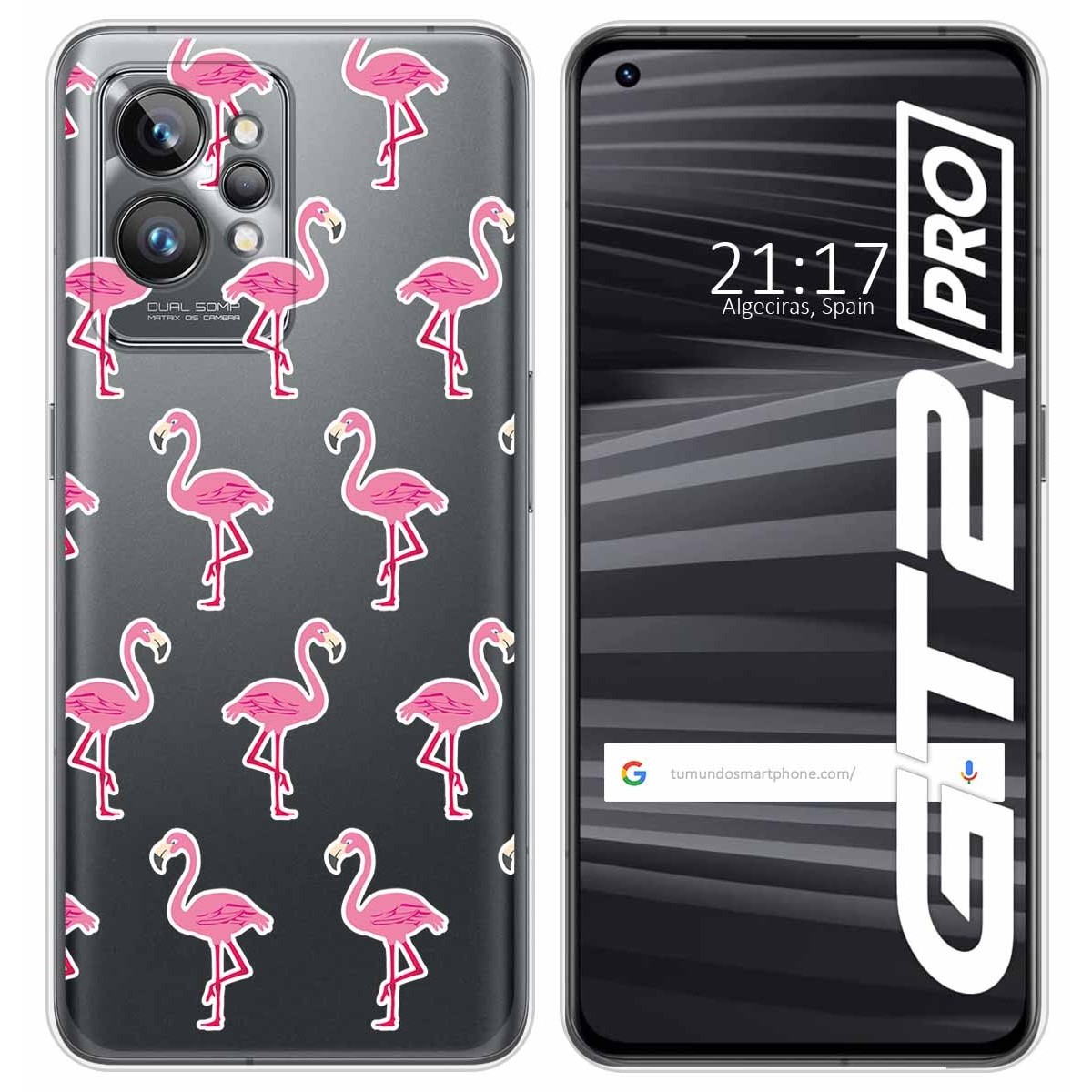 Funda Silicona Transparente para Realme GT 2 Pro 5G diseño Flamenco Dibujos