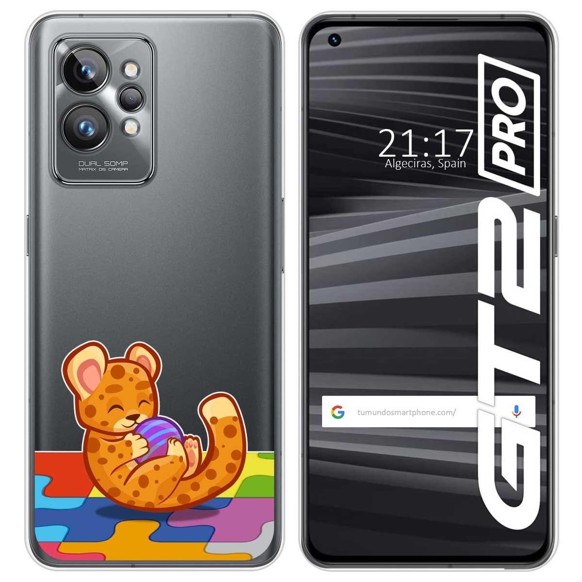 Funda Silicona Transparente para Realme GT 2 Pro 5G diseño Leopardo Dibujos