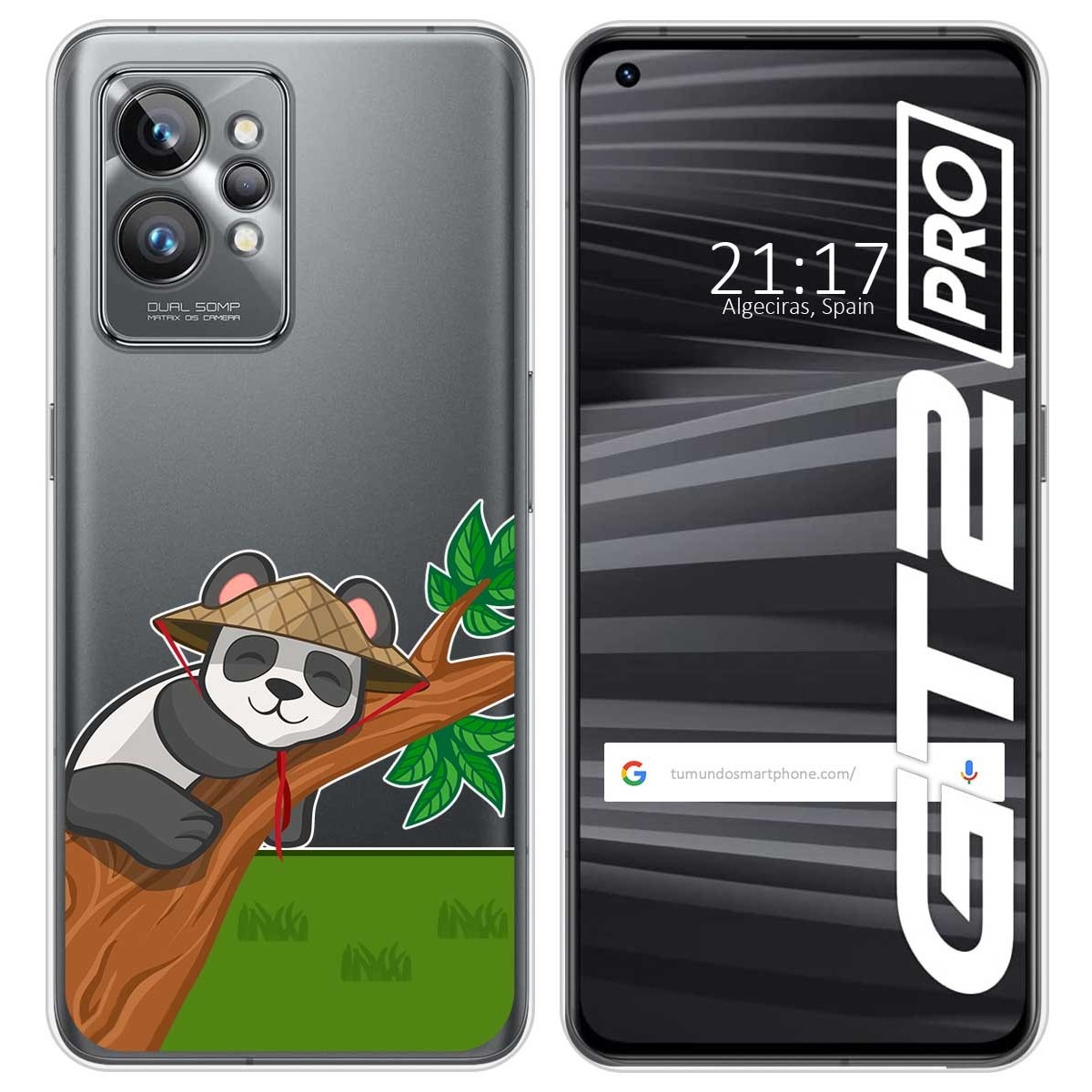 Funda Silicona Transparente para Realme GT 2 Pro 5G diseño Panda Dibujos