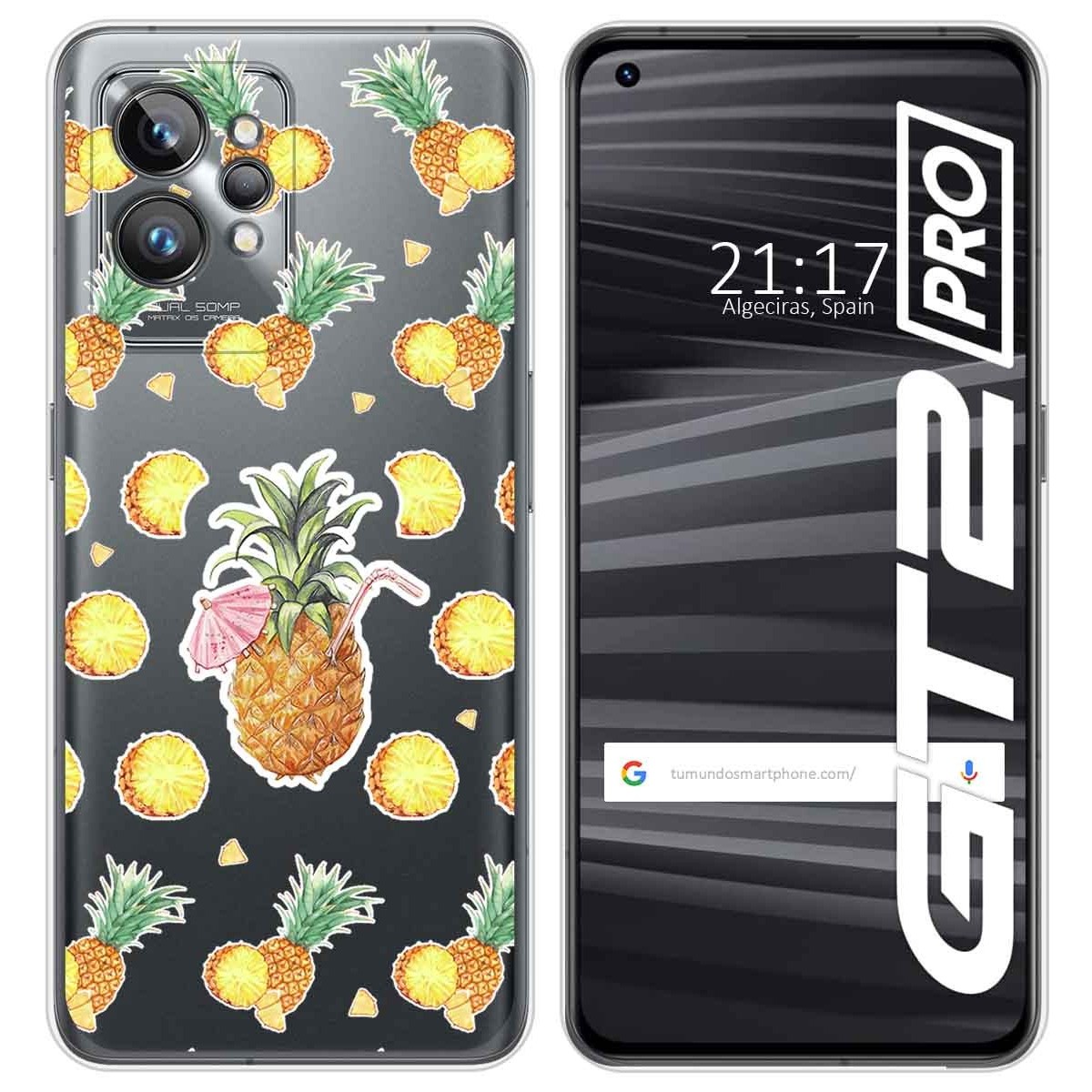 Funda Silicona Transparente para Realme GT 2 Pro 5G diseño Piña Dibujos