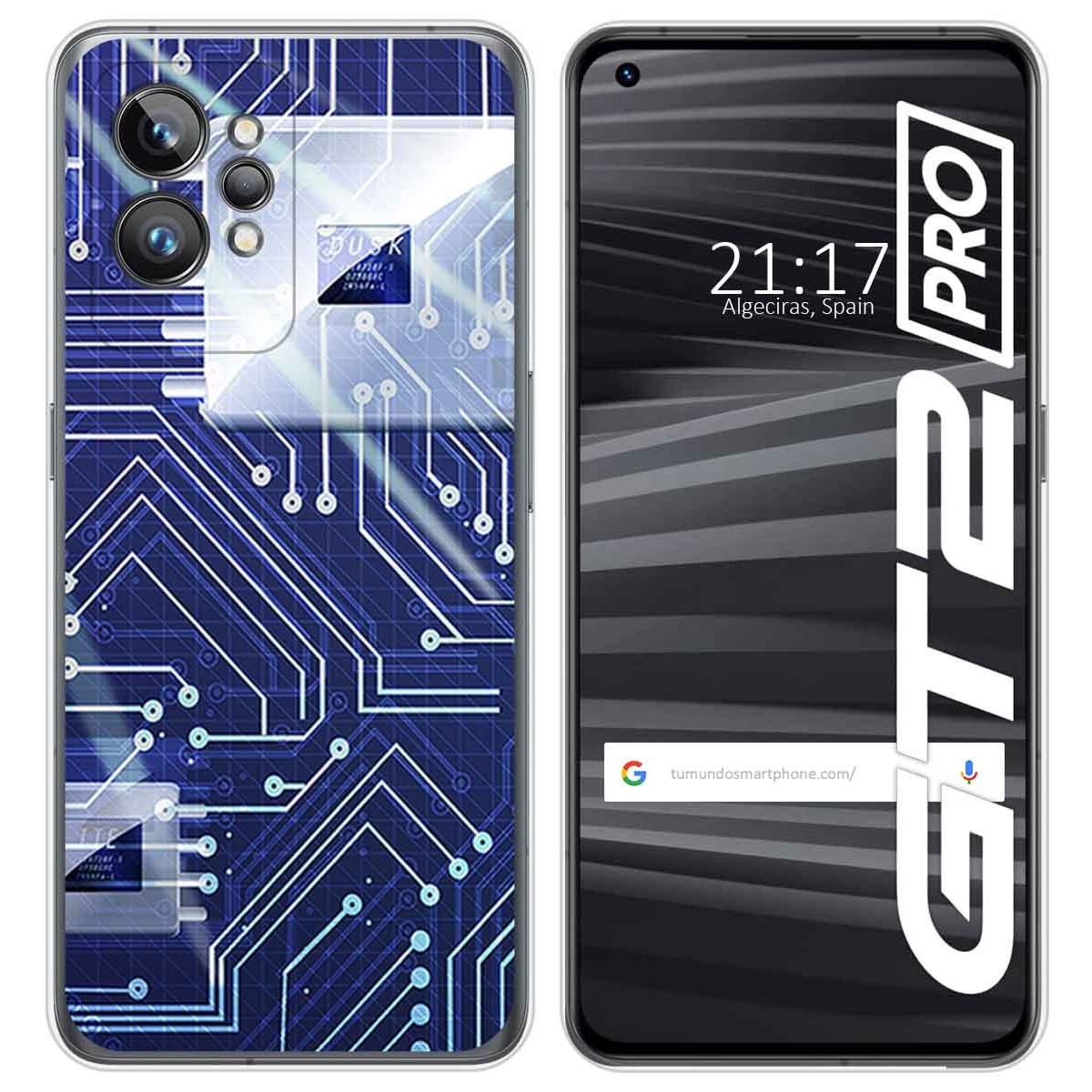 Funda Silicona para Realme GT 2 Pro 5G diseño Circuito Dibujos