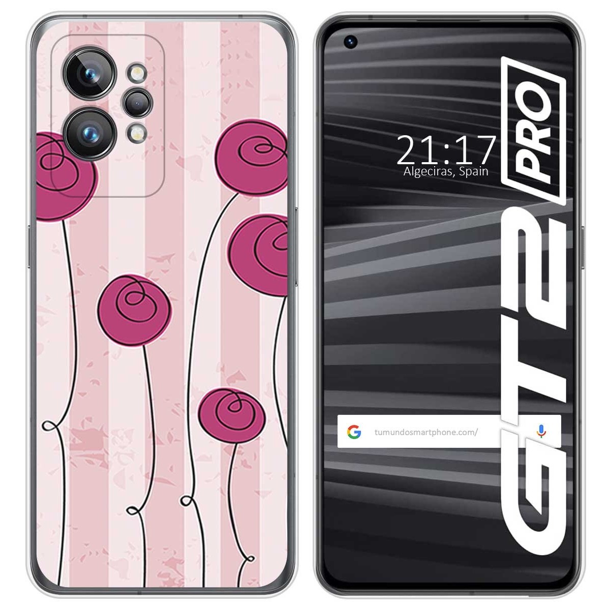 Funda Silicona para Realme GT 2 Pro 5G diseño Flores Vintage Dibujos