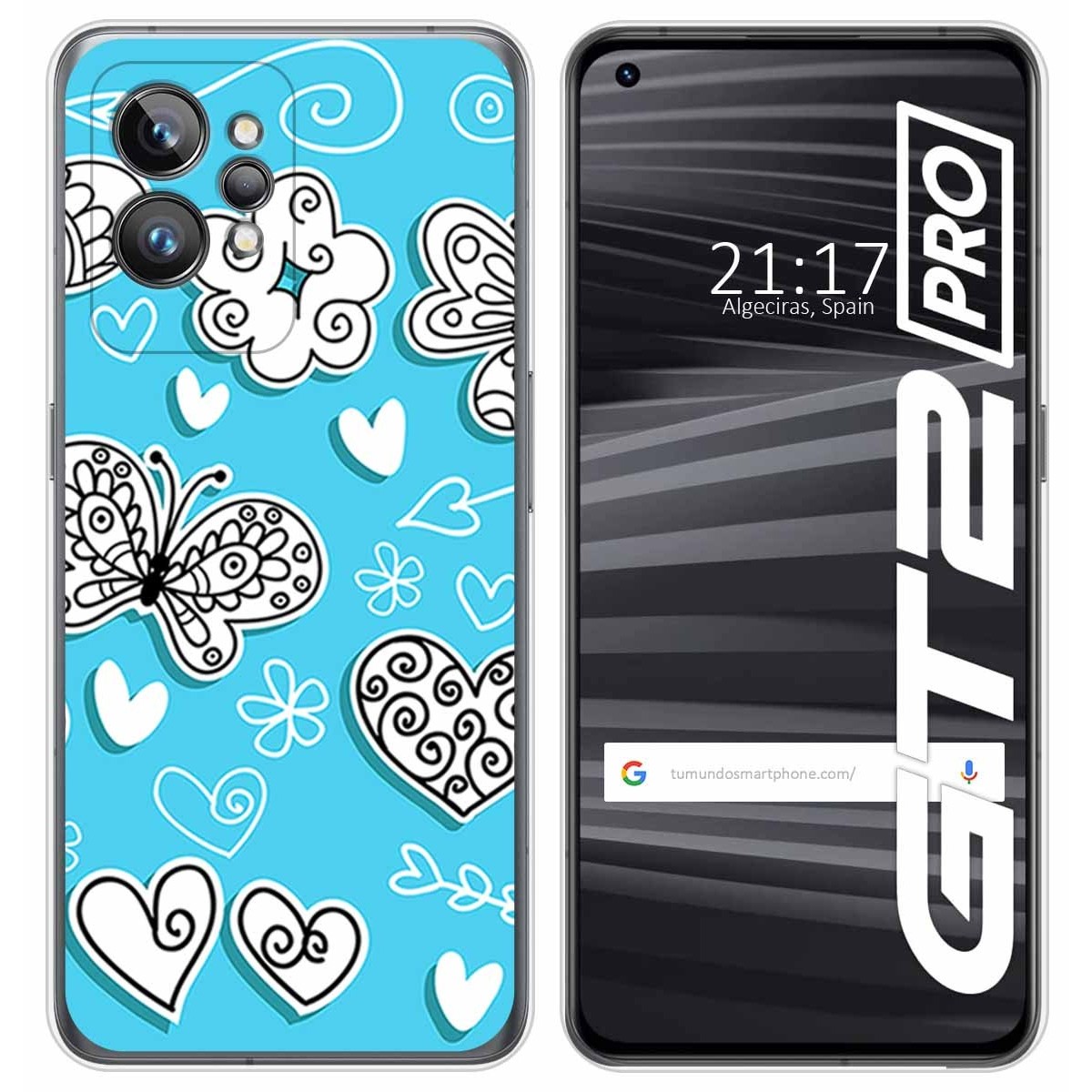 Funda Silicona para Realme GT 2 Pro 5G diseño Mariposas Dibujos