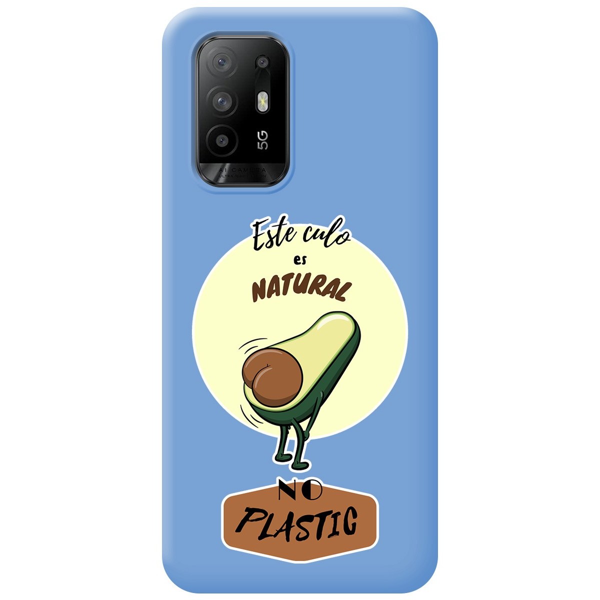 Funda Silicona Líquida Azul para Oppo A94 5G diseño Culo Natural Dibujos