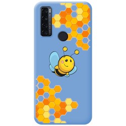 Funda Silicona Líquida Azul para TCL 20 SE diseño Abeja Dibujos