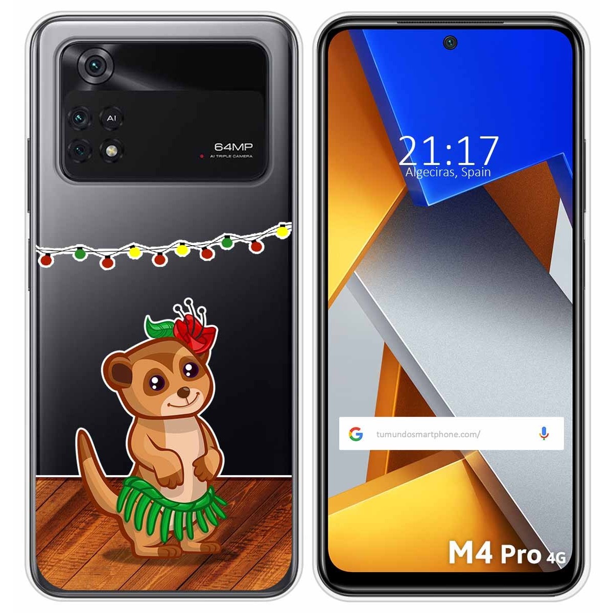 Funda Silicona Transparente para Xiaomi POCO M4 Pro 4G diseño Suricata Dibujos