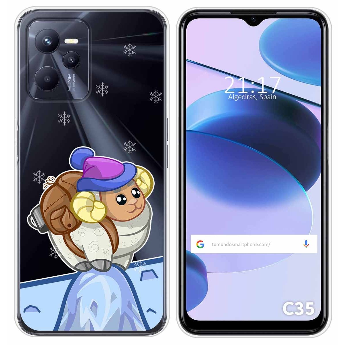 Funda Silicona Transparente para Realme C35 diseño Cabra Dibujos