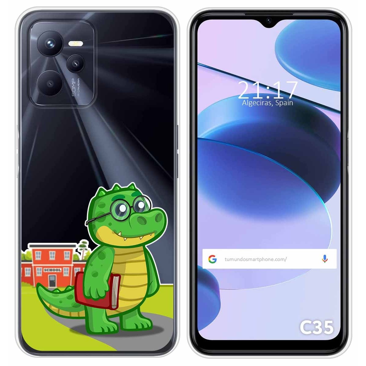 Funda Silicona Transparente para Realme C35 diseño Coco Dibujos