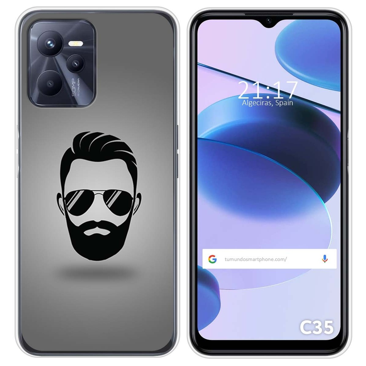 Funda Silicona para Realme C35 diseño Barba Dibujos