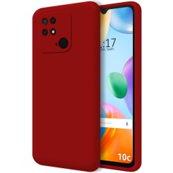 Funda Xiaomi Redmi 10C (4G) Carcasa Gel TPU Silicona PTG + Protector Rojo