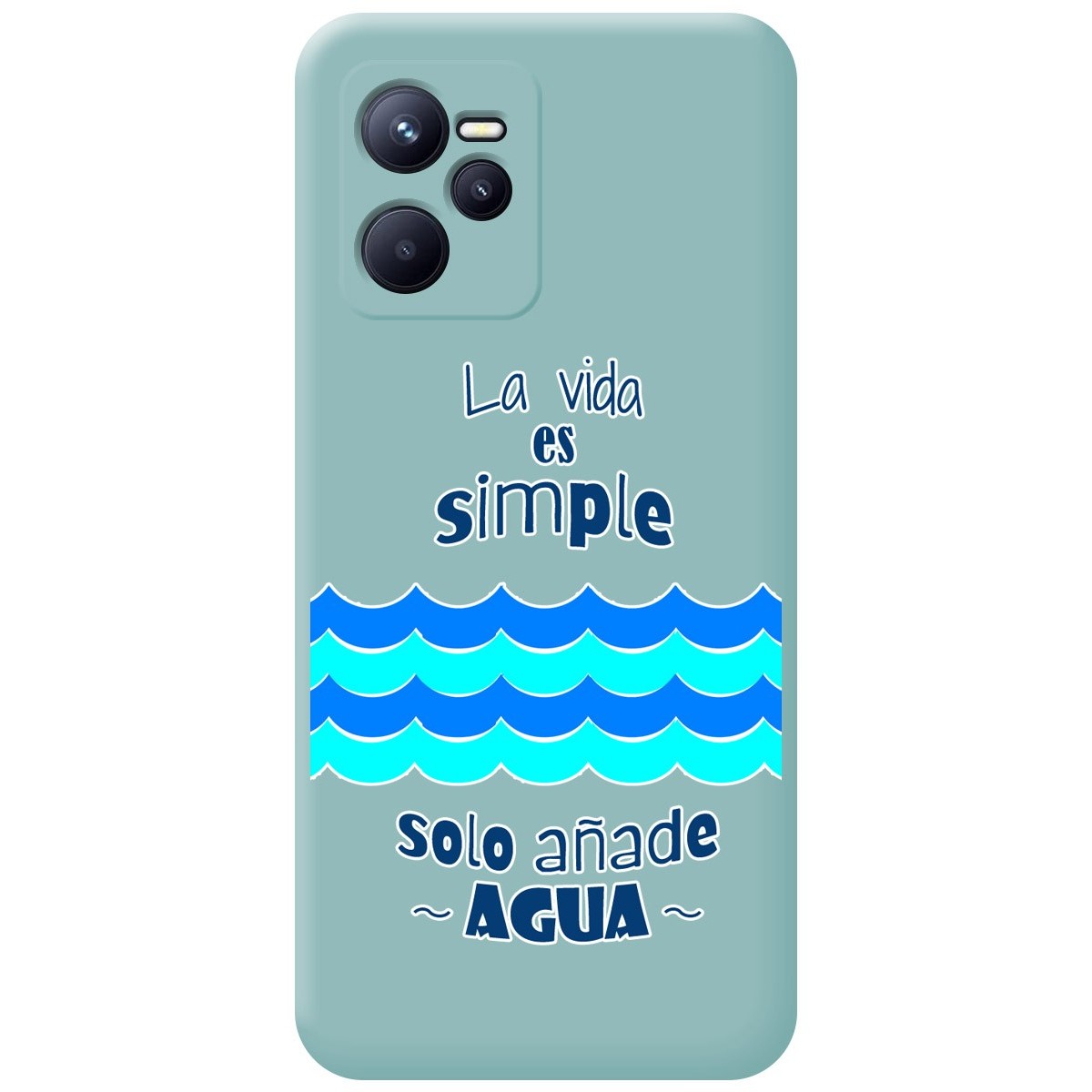 Funda Silicona Líquida Azul para Realme C35 diseño Agua Dibujos