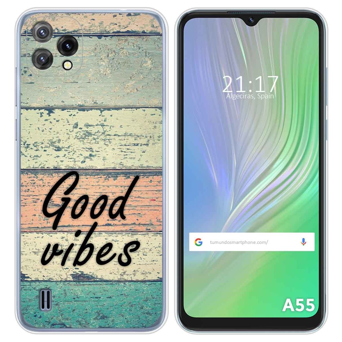 Funda Silicona para Blackview A55 diseño Madera 01 Dibujos