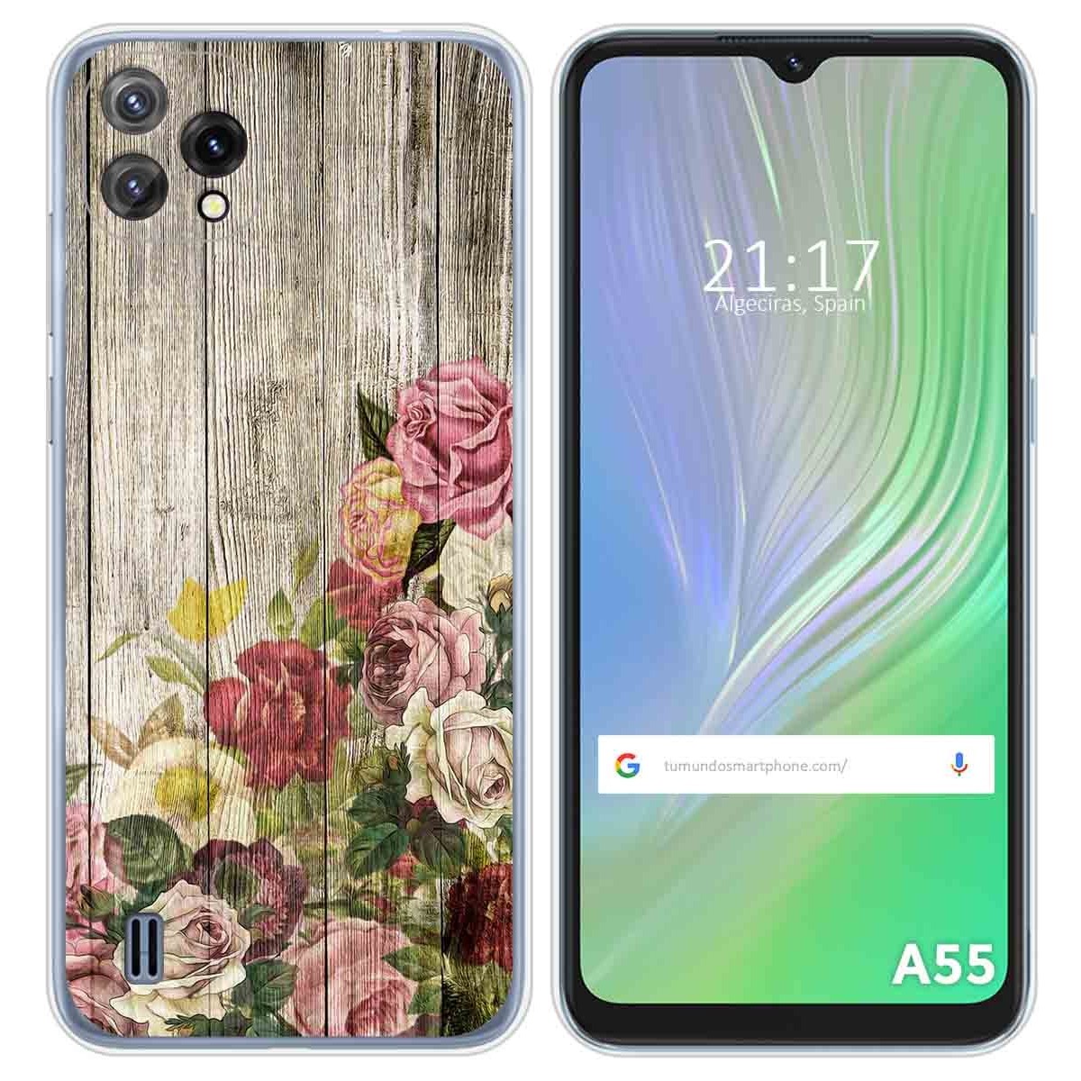 Funda Silicona para Blackview A55 diseño Madera 08 Dibujos