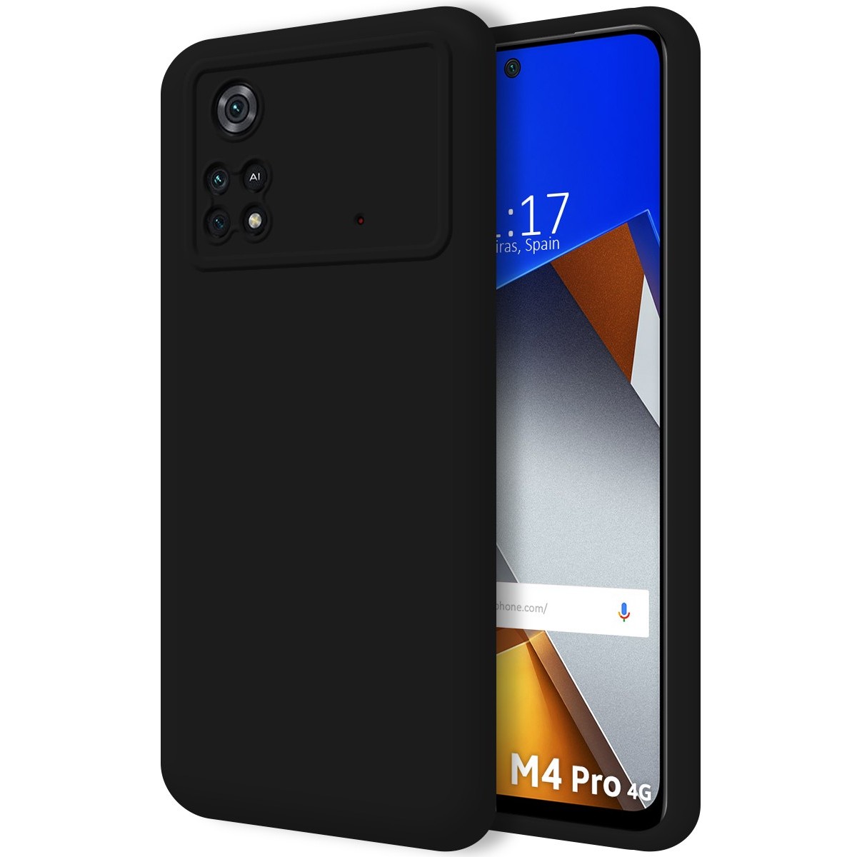 Para Xiaomi Poco M6 Pro Colorful Series Acrílico + Funda para teléfono TPU  (Negro)
