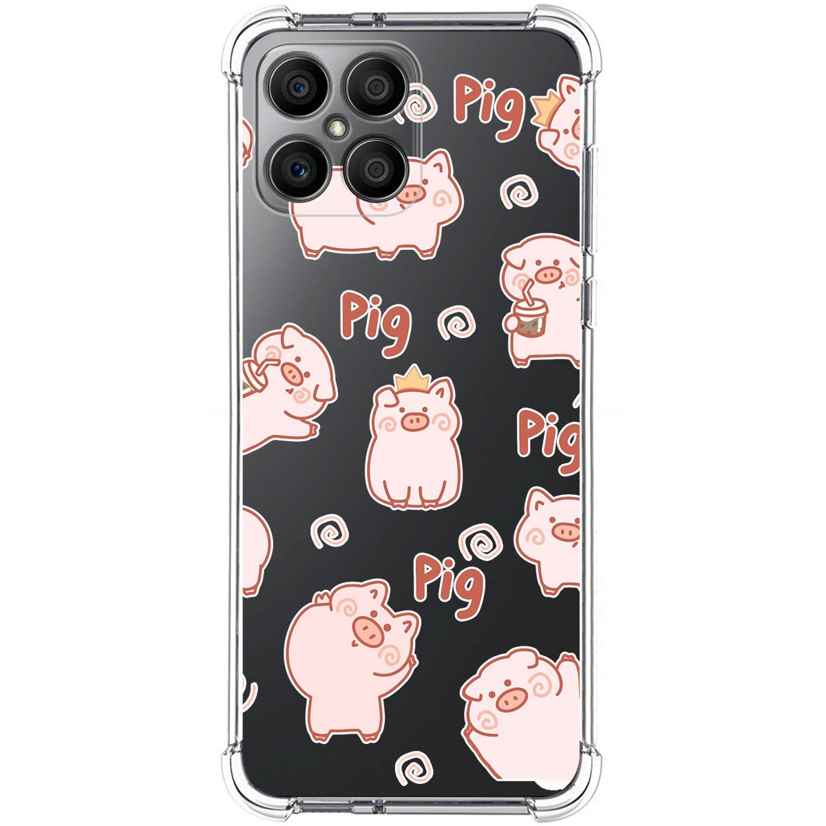 Funda Silicona Antigolpes para Huawei Honor X8 diseño Cerdos Dibujos