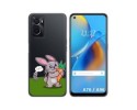 Funda Silicona Transparente para Oppo A76 / A96 diseño Conejo Dibujos