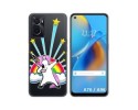 Funda Silicona Transparente para Oppo A76 / A96 diseño Unicornio Dibujos