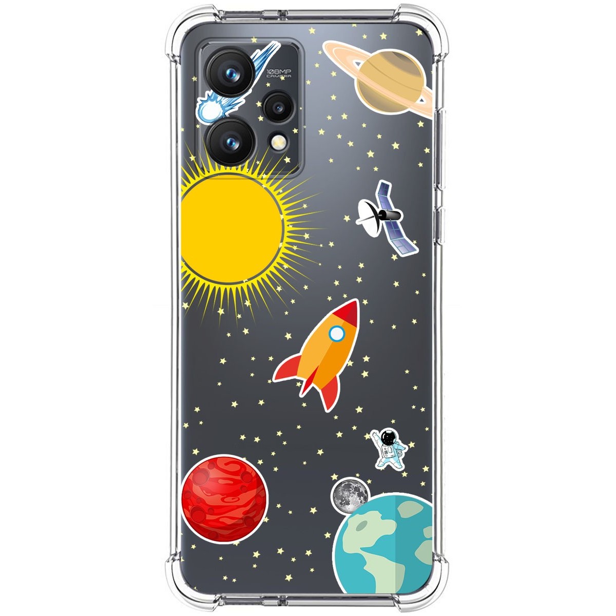 Funda Silicona Antigolpes para Realme 9 4G diseño Espacio Dibujos